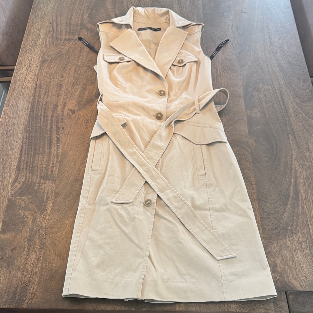 Karen Millen beige belted Sleeveless Trench Dress